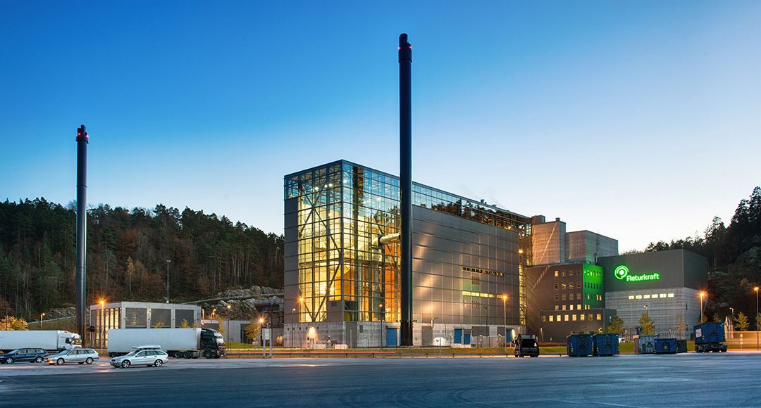 Returkraft sitt avfallsforbrenningsanlegg i Kristiansand. 